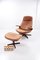 Danish Buffalo Leather Lounge Chair and Ottoman Set by M&S Møbler, Denmark, 1960s, Set of 2 11