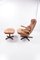 Danish Buffalo Leather Lounge Chair and Ottoman Set by M&S Møbler, Denmark, 1960s, Set of 2, Image 15