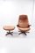 Danish Buffalo Leather Lounge Chair and Ottoman Set by M&S Møbler, Denmark, 1960s, Set of 2 2