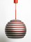 Space Age Spherical Ceiling Lamp with Slats in Metal, 1960s 3