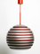 Space Age Spherical Ceiling Lamp with Slats in Metal, 1960s, Image 3