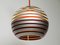 Space Age Spherical Ceiling Lamp with Slats in Metal, 1960s 5