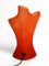 Damen Torso Tischlampe aus rotem Fiberglas, 1960er 4