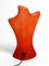 Lámpara de mesa Woman's Torso de fibra de vidrio roja, años 60, Imagen 4