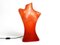 Lámpara de mesa Woman's Torso de fibra de vidrio roja, años 60, Imagen 1