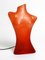 Lámpara de mesa Woman's Torso de fibra de vidrio roja, años 60, Imagen 12