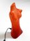 Lámpara de mesa Woman's Torso de fibra de vidrio roja, años 60, Imagen 5
