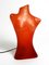 Lámpara de mesa Woman's Torso de fibra de vidrio roja, años 60, Imagen 16