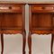 Antique French Walnut Nightstands with Beige Marble Tops on Castors, Set of 2 9