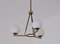 Mid-Century Italian Modern Pendant Light in Brass, Iron & Opaline Glass, 1950s 1