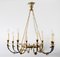 Empire Gilded and Black Patinated Metal with Women Figures Chandelier, 1920s 1