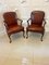 Antique Leather and Carved Walnut Desk Chairs, 1920s, Set of 2 4