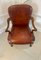 Antique Leather and Carved Walnut Desk Chairs, 1920s, Set of 2 6
