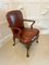 Antique Leather and Carved Walnut Desk Chairs, 1920s, Set of 2 7