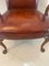 Antique Leather and Carved Walnut Desk Chairs, 1920s, Set of 2 10