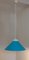 Vintage Ceiling Lamp with Turquoise Funnel-Shaped Metal Shade, 1970s, Image 5