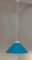 Vintage Ceiling Lamp with Turquoise Funnel-Shaped Metal Shade, 1970s, Image 4