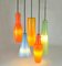 Lámparas colgantes vintage de cristal de Murano atribuidas a Vistosi, años 60. Juego de 5, Imagen 7