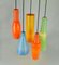 Vintage Pendant Lights in Murano Glass attributed to Vistosi, 1960s, Set of 5 6