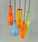 Vintage Pendant Lights in Murano Glass attributed to Vistosi, 1960s, Set of 5, Image 6