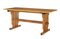 English Oak Trestle Dining Table, 1930s 1