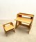 Mid-Century Modern Wood Foldable Desk and Chair, Italy, 1960s, Set of 2 3