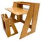 Mid-Century Modern Wood Foldable Desk and Chair, Italy, 1960s, Set of 2 1