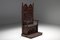 Geschnitzte Holz Thron Stühle mit Relief Design, 20. Jh., 2er Set 5