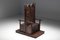 Geschnitzte Holz Thron Stühle mit Relief Design, 20. Jh., 2er Set 3