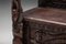 Geschnitzte Holz Thron Stühle mit Relief Design, 20. Jh., 2er Set 13