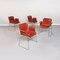 Mid-Century Modern Swiss Leather Chairs with Chromed Legs, Set of 4, Image 2