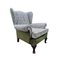 Victorian Wingback Armchair with Oak Queen Onos Legs, Image 1