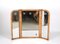Mid-Century Italian Triple Folding Bamboo Mirror with Dimmable Lighting, 1970s 6
