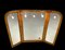 Espejo italiano Mid-Century plegable triple de bambú con luz regulable, años 70, Imagen 4