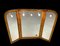 Mid-Century Italian Triple Folding Bamboo Mirror with Dimmable Lighting, 1970s, Image 4