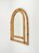 Arched Bamboo and Rattan Wall Mirror, Italy, 1970s 8