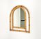 Arched Bamboo and Rattan Wall Mirror, Italy, 1970s 7