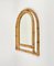 Arched Bamboo and Rattan Wall Mirror, Italy, 1970s 6