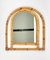Arched Bamboo and Rattan Wall Mirror, Italy, 1970s, Image 2