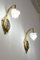 Louis XVI Wandlampen aus Messing mit Spiegel & Opalglas Lampenschirmen, 1920er, 2er Set 8