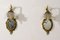 Louis XVI Wandlampen aus Messing mit Spiegel & Opalglas Lampenschirmen, 1920er, 2er Set 3