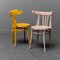 Vintage Multicolor Wooden Chairs, 1950s, Set of 4 4