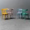 Vintage Multicolor Wooden Chairs, 1950s, Set of 4 3