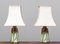 Italian White Ceramic and Glazed Hand-Painted Table Lamps with Bamboo Decor, 1960s, Set of 2, Image 13