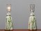 Italian White Ceramic and Glazed Hand-Painted Table Lamps with Bamboo Decor, 1960s, Set of 2 2