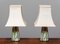 Italian White Ceramic and Glazed Hand-Painted Table Lamps with Bamboo Decor, 1960s, Set of 2 6