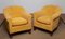 Art Deco Yellow Velvet Club Chairs by Carl Johansons Stockholm, 1920s, Set of 2 11
