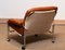 Chrome and Aged Brown Eva Lounge Chair Leather by Lindlöfs Möbler, 1960s, Image 7