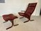 Vintage Norwegian Leather Seista Chair & Ottoman by Ingmar Relling from Westnofa, 1970s, Set of 2 7
