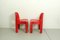 Chaise Joe Colombo Universale en Plastique Rouge par Kartell, Italie, 1967, Set de 2 5